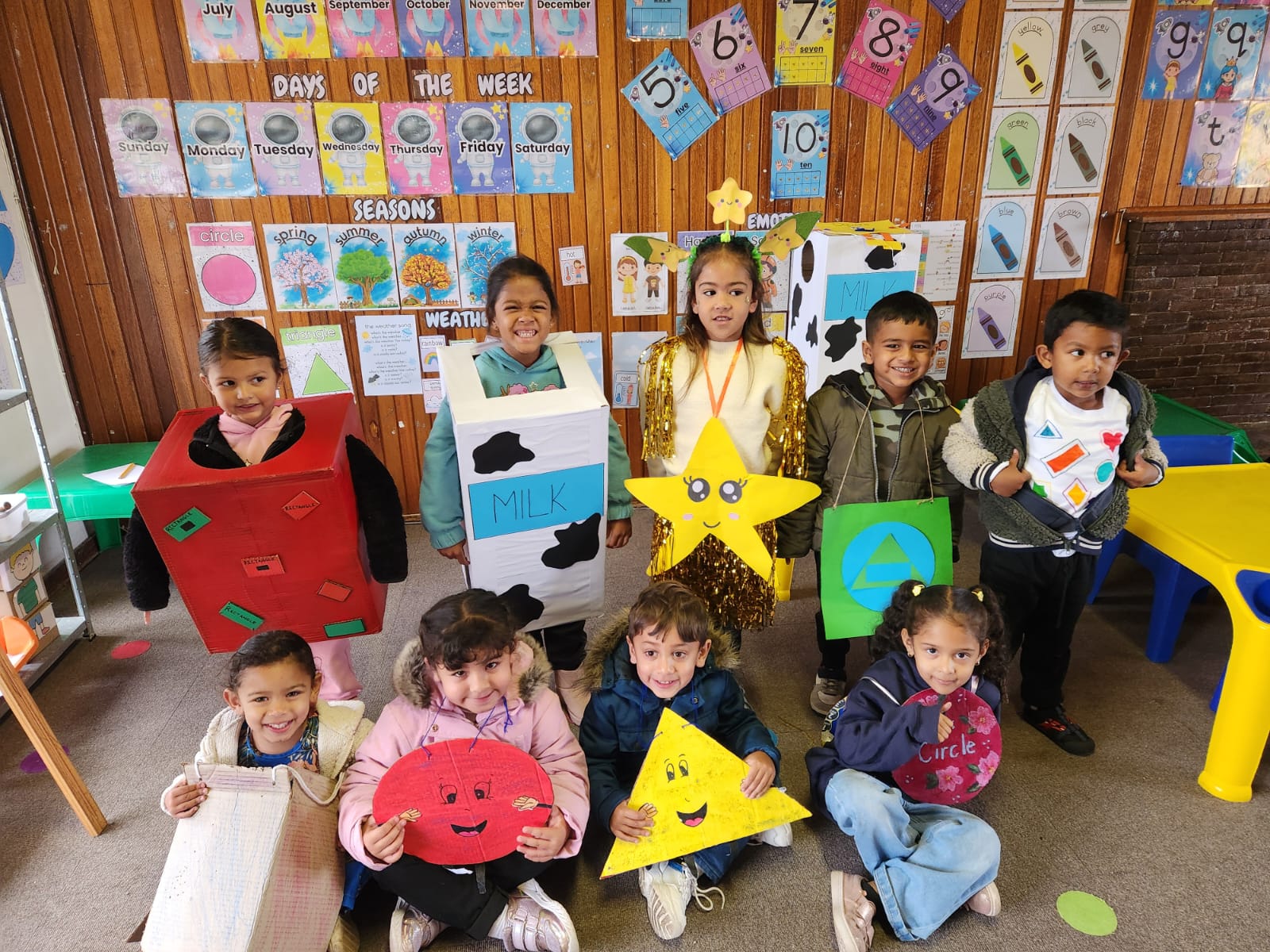 Students expressing happiness and unity